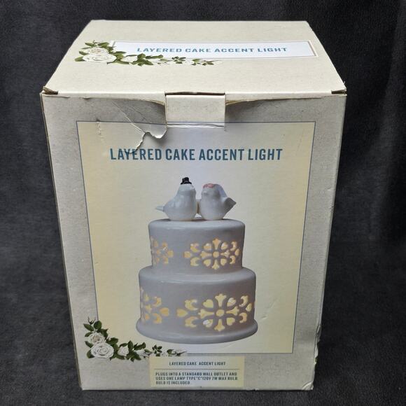 Cracker Barrell Love Birds Layered Wedding Cake Accent Light Home Decor - Picture 6 of 10